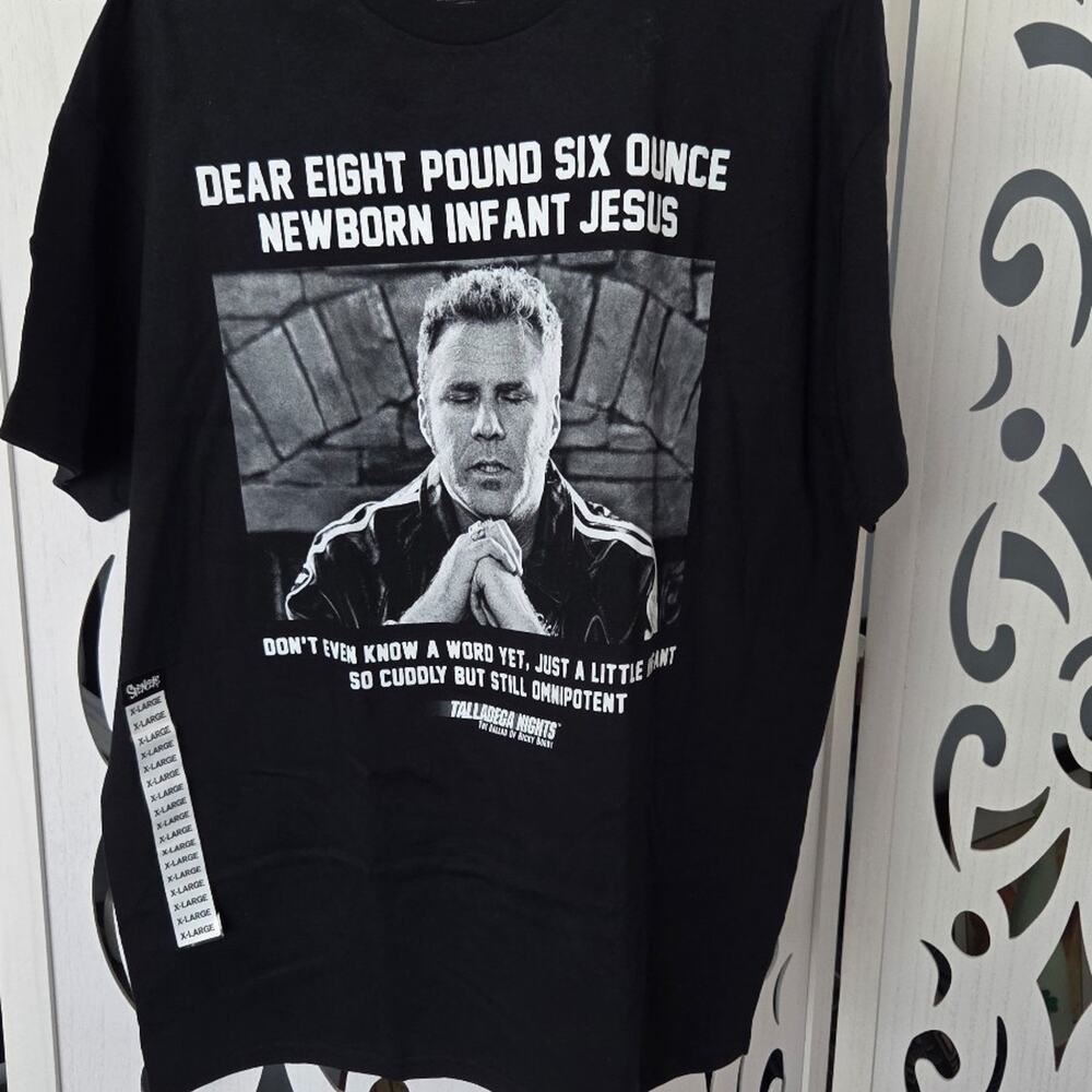 Ripple Junction Talladega Nights Ricky Bobby Infant Jesus T-Shirt Black XL NWOT